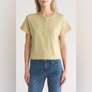 MADEWELL Sonoma Boxy Henley in Pale Lichen